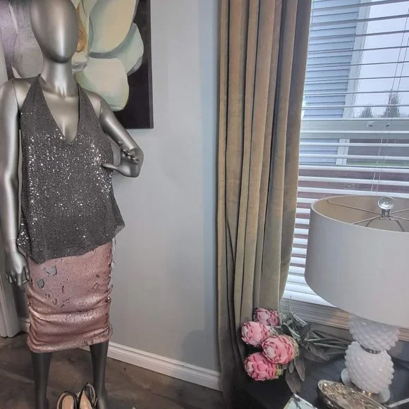 Express Silver Sequins Tank - Picture 7 of 8